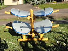 Log Kayak Rack 4 Place Natural Finish