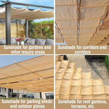 Retractable Roman Sail Shade Slide Wire Wave Shade Sail Sun Shade Sail with Mounting Kit Uv Resistant Sun Protection Wave Canopy Cover for Pergola, Porch, Terrace Garden(W1*L15m/W3.28*L49.21ft)