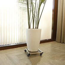 SDVantage Square Plant Pot Caddy Heavy Duty Plant Pot Metal Planter Flower Pot Caddy with Rolling Wheels,Heavy Duty Iron Plant Caddy with 360° Lockable Caster Wheels,Silver-40Cm