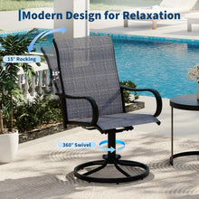 Garvee Patio Swivel Outdoor Dining Chairs Set of 8 with Textilene Mesh Blue