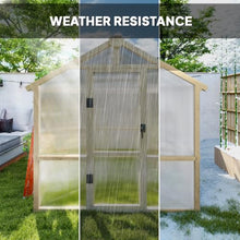 Outsunny 6.6' x 8' Walk-in Polycarbonate Greenhouse Wooden Greenhouse Brown