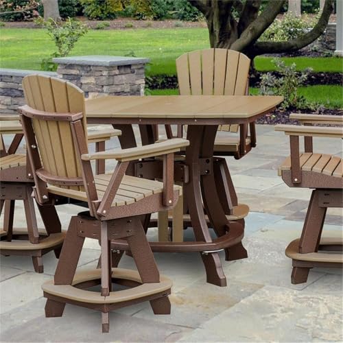 American Furniture Classics OS Home and Office Model 44S-C-CTB Counter Height Square Table in Cedar with Tudor Brown Base