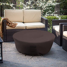 Covers & all Outdoor Round Fire Pit Cover, Heavy Duty 18 Oz Waterproof UV & Weather Resistant for Patio Lawn Garden Backyard Outside, Air Vents & Drawstrings (80"Diameter x 24"H, Coffee)