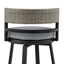 Armen Living Encinitas Outdoor Patio 5-Piece Bar Table Set Dark Grey