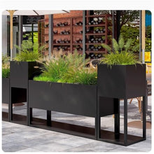 XJOYSL7921 Planter Box with Bench Outdoor Planter Box Flower Pot Splicable Decorative Planting Trough