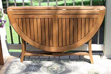 Outdoor Interiors Round Folding Table, 48-Inch, Brown