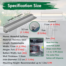 Flush Mount Overflow Water Fountain for Residential Commercial Aquarium Scenic Area Hote, Small/Large Outdoor Pond Waterfall Feature Accessories, Stainless Steel Water Flow Decor Platform