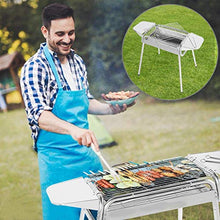 Barbecue Charcoal Grill Stainless Steel Folding Portable BBQ Tool Kits for Outdoor Cooking Camping Hiking Picnics(A)