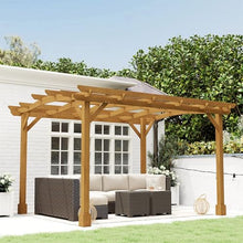 Wooden Pergola with Curved Roof