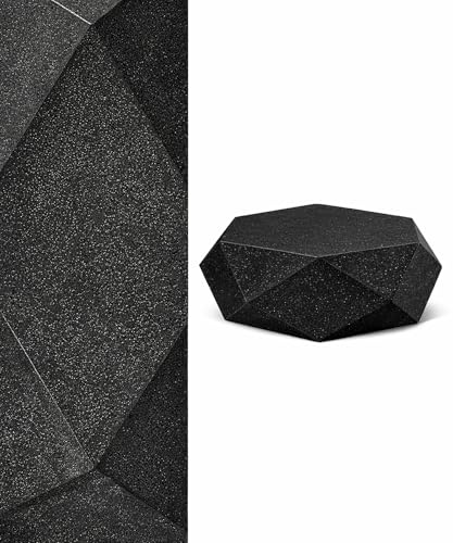 eldimer no.103 GFRC Concrete Coffee Table 35.4” - Handcrafted Round Modern Architectural Table, Weather Resistant, Indoor & Outdoor, 125 lbs Solid Cement Construction for Patio or Living Room