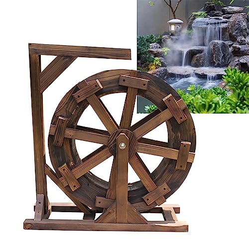 Water Wheel Fountain,Garden Water Fountain,Wheel Waterfall Wooden Outdoor Wheels Fountain,Vintage Rustic Ornamental Pond Decorative Outdoor Indoor Balcony for Bird Bath,Fish Tank,Pond (Size : Diamete