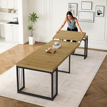 NTYUNRR 23.6" - 118" Extendable Dining Room Table, Modern Extra Long Folding Dining Tables for 2-10 People, Outdoor Patio Furniture Set, Adjustable Kitchen Dinner Table, Wild Oak