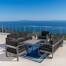 Christopher Knight Home Cape Coral Outdoor 5 Piece Conversation Set with Water Resistant Cushions Dark Gray + Gray