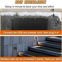 iumLeap Heated Snow Melting Mats, Non-Slip PVC Outdoor Driveway Mats with Power Cord, Rubber Snow and Ice Melting Pads, 5pcs-25.4 * 121.9cm