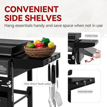 Royal Gourmet 3-Burner Gas Griddle with Hood, Collapsible Side Shelves