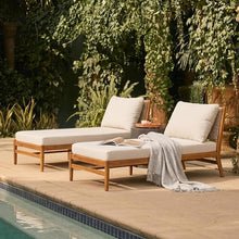 Christopher Knight Home Jenny Set of 2 Acacia Wood Chaise Lounge Chair Outdoor with Cushions, Outdoor Recliner Chairs with Hand-Woven Backrest, Pool Loungers for Patio Poolside Backyard, Teak+Beige