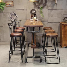 DESALAI Solid Wood Bar Height Table,Industrial Counter Kitchen Dining Table,Rectangular Table Tall Pub Narrow Sofa Table,No Stool(78.7", Brown)