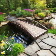 SamsGazebos Crescent Japanese Style Wood Garden Bridge 8 Brown