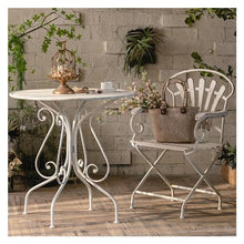 GLigeT Balcony Table and Chair Set Retro Coffee Table Cafe Outdoor Garden Table and Chair Combination Balcony Leisure Small Round Table Patio Furniture Bistro Table Set (Color : Set B)