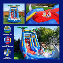 HeroKiddo15ft Shark Commercial Inflatable Water Slide with Blower