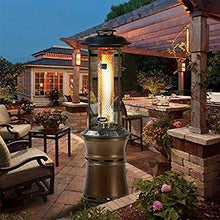 AIZYR Stainless Steel Outdoor Garden Patio Heater Propane Gas Heater Warmer Glass Tube with Rain Cover for Camp BBQ Parties(12KW),D