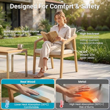 FansaFurn 5 Piece Acacia Outdoor Patio Table and Chairs Set for All-Weather