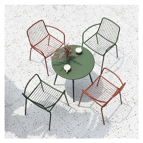 Balcony Table and Chair Set Wrought Iron Outdoor Leisure Table Garden Furniture Sets And Chair Modern Patio Furniture Balcony Open-air Cafe Tea Table Bistro Table Set ( Color : 4 chairs 1 table-B )