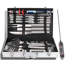 Feiyxu BBQ Grill Accessories,32PCs BBQ Tools Set, Stainless Steel Grill Tools Set, Grilling Kit for Men Women with Spatula Thermometer Meat Injector Gloves, Barbecue Utensils