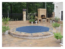 WAHHWF 8 10 12 14 15 18 21 24 28 30 32 Foot Round Pool Safety Cover, Heavy Duty Winter Inground Swimming Pools Covers Blue with Brass Anchors Hook, Springs and Tool Kit, Custom Size(32 Foot)