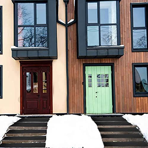Non Slip Outdoor Stair Treads, 10"x 48" Snow Melting Mats, Electric Heated Snow Removal, for Staircase, Deck, USB Series Connection,6 Pack