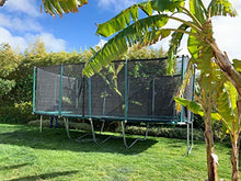 Galactic Xtreme Gymnastic Rectangle Trampoline with Safety Net, Commercial Grade, 750 lbs Capacity, 10x20 Ft, Black and Green