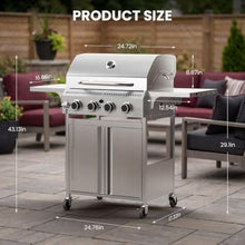 Electactic 4-Burners Propane Gas Grill 32000 BTU, Stainless Steel BBQ Grill