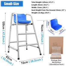 120cm 150cm 180cm High Lifeguard Chair for Pool Lakes Beach, Stainless Steel Barstool with Umbrella Hole & Lifebuoy Hook & Comfortable Seat, Match Umpire Chair (Color : Silver, Size : 120cm/47.2in/3