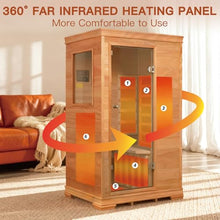 INFRADELUX Personal Far Infrared Sauna for Home Use, 1 Person Low EMF Indoor Sauna, 960W/120V with 6 Carbon Heating Panels, Elevated Base, Built-in Speakers, Control Panel & Tea Tray,35 × 27 × 61 Inch
