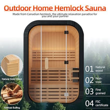 Amocane Outdoor Steam Sauna for 2-4 Person, Canadian Wood Saunas Spa, Traditional Barrel Wooden Sauna with ETL-Certified 4.5KW Stove, 0-195℉ (53.15”x 54.72”x 78.74”, Spruce)