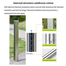 Stainless Steel Vertical Garden Water Column, Free-Standing Faucet Water Column with 2 Faucets, Outdoor Courtyard Fountain Garden Faucet Water Dispenser, Used for Car was, Side Inlet-Single tap