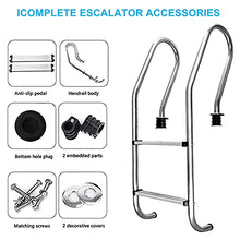 Etsuosy Pool Ladder 304 Stainless Steel, 2-Step Inground Swimming Pool Ladder with Anti-Slip Steps, 20 x 9 x 54 Inches, 440 lbs Load Capacity