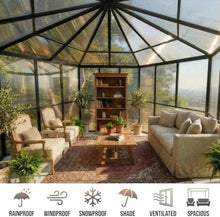 Reljofum Hexagonal Greenhouse 12x10x8, Walk-in Garden with Vents