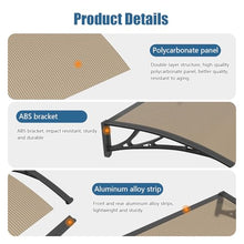 48x120in Window Door Awning One-Piece Seamless Overhang UV/Rainproof Canopy