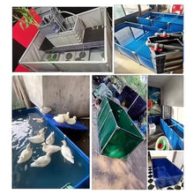 Zfmnoyev PVC Canvas Ponds with Drain Valve, Large Aquarium Pool Pond, Folding Fish Pond with Steel Bracket, Water Storage Tank, for Breeding Koi Garden Lrrigation(Gray,1x1x0.6m)
