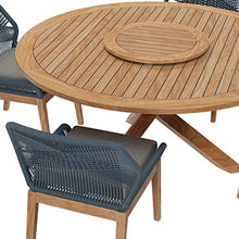 Modway Wellspring 5-Piece Outdoor Patio Dining Table Set Blue Graphite