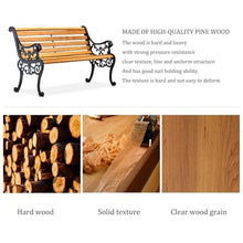 Garden Bench Patio Bench Porch Bnech Chair Deck Hardwood Cast Iron Love Seat,Weather Proof Patio Furniture Bench Chair Slatted seat, for Lawn Yard Porch Work Entryway