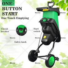 Nicvrea Electric Wood Chipper with Collecting Bag for Garden 50L Large Collector w/Wheels,Leaf Mulcher Shredder Wood Chipper and Shredder