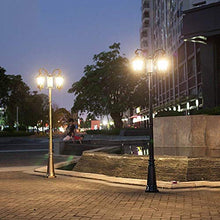 Post Lights Outdoor E27 Double Head 2.1M Retro Exterior Post Lantern Beveled Clear Glass High Pole Street Light Courtyard Waterproof Post Lighting Traditional Outdoor Landscape Post Light Pillar