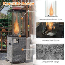 Tangkula 41,000 BTU Propane Patio Heater with Waterproof Cover, Outdoor Heater with Lockable Wheels, Adjustable Feet, Tempered Glass Tube, Suitable for Garden Porch Patio Deck