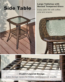 HILLGA Luxury Outdoor Swivel Rocker Patio Chairs of 2 with Side Table