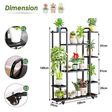 Plant Stand With Wheels | Indoor Outdoor Plant Shelves | Tiered Plant Shelf For Multiple Plants | Metal Plant Holder Multi-Tier Planter Pot Holder Flower Stand