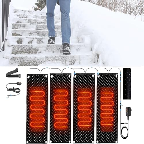 Coal2ToalPW Snow Melting Mats - Non-Slip Rubber Mats for Rapid Snow & Ice Removal - 360W Eco-Friendly Solution(40x200cmx4Pcs)