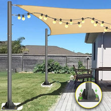 XIVUIFOI 9.8ft Sun Shade Sail Poles Set,Awning Canopy Support Poles,Garden String Light Pole Post,Heavy Duty Steel Pole,Canopy Awning Shade Cloth Metal Pole,for Outdoor Shade (60mm)