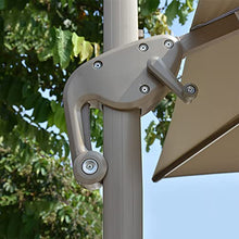 LOERSS Double Top Roating Outdoor Offset Umbrella,Offset Hanging Umbrella,9.8FT Square Cantilever Patio Umbrella,Heavy Duty Sun Umbrella,Outdoor Cantilever Umbrella(3m/9.8ft,卡其色)